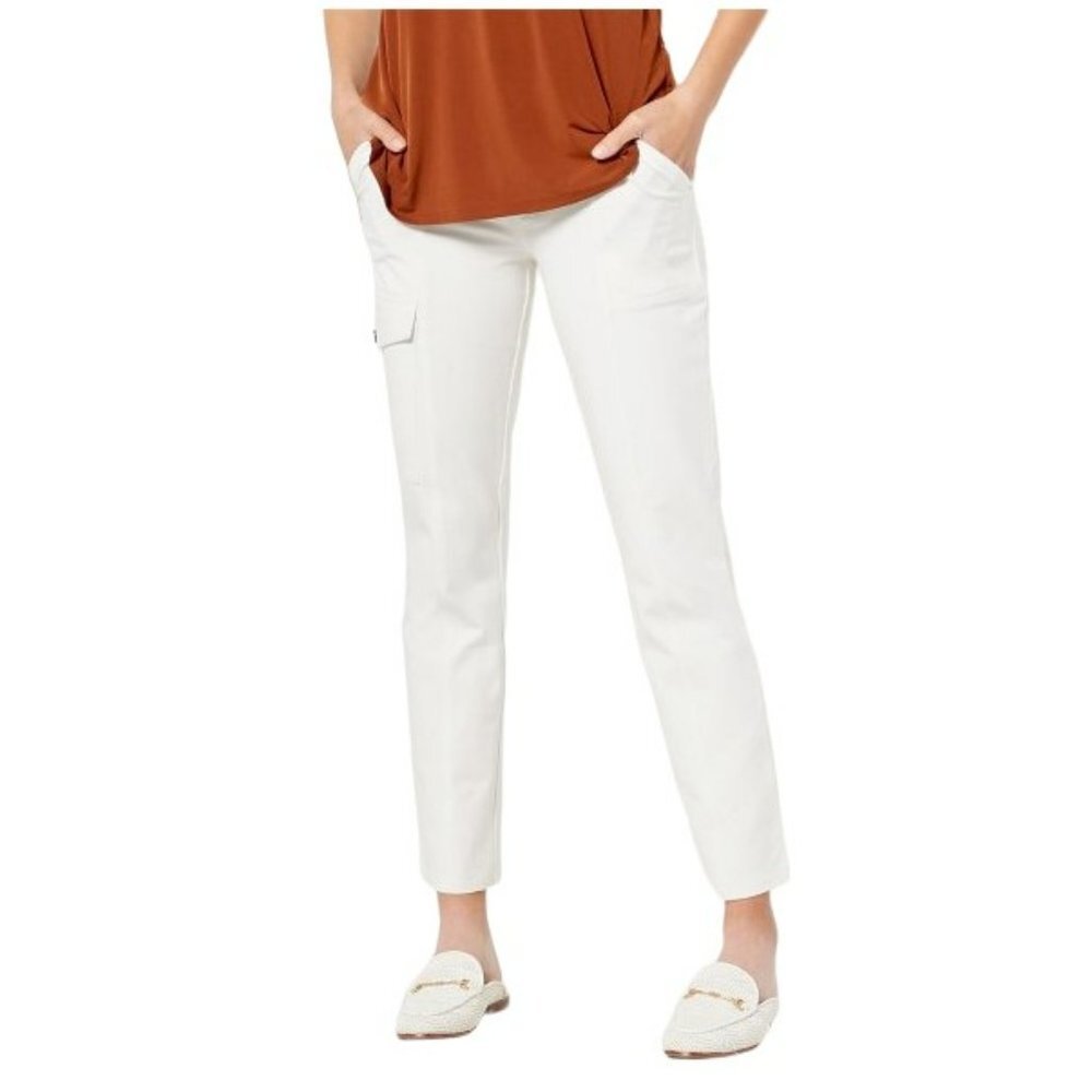 Susan Graver Weekend Premium Stretch, Ankle Pant, Antique Ivory, 2XP, NWOT